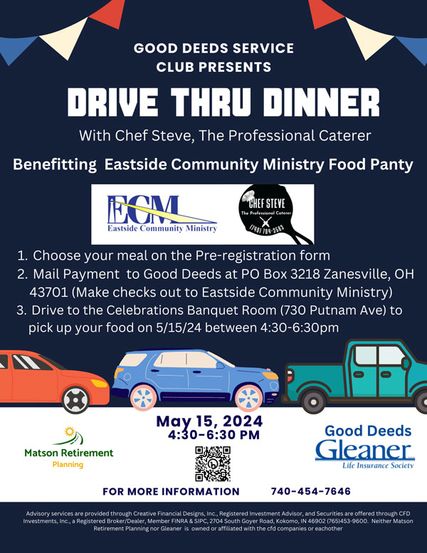 Chef Steve, The Professional Caterer:  Family Meals- Good Deeds Drive Thru Dinner